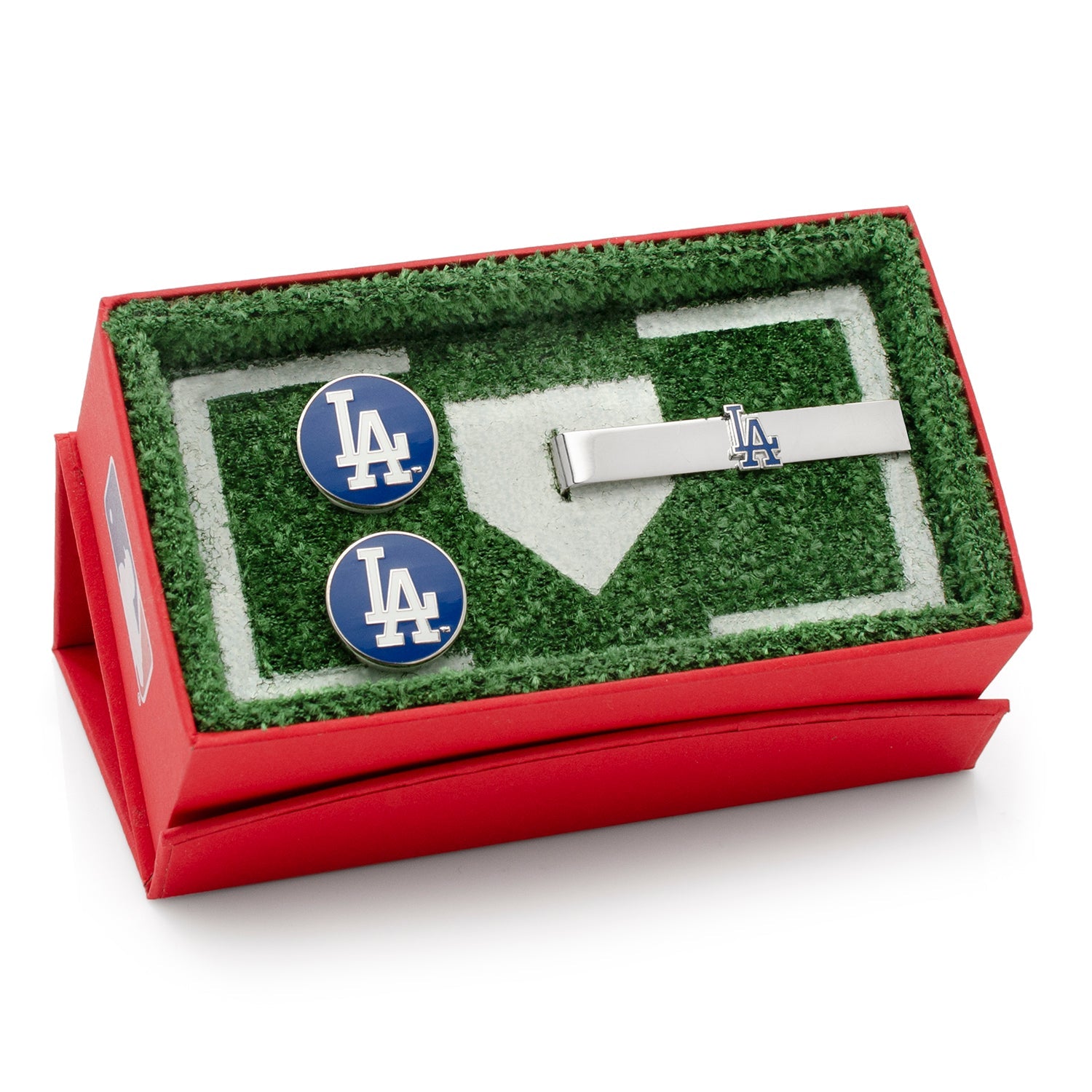 MLB LA Dodgers Cufflinks and Tie Bar Gift Set — close-up detail421