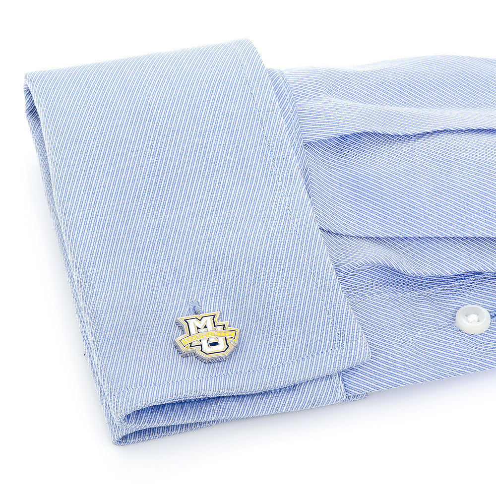 NCAA Marquette Golden Eagle Cufflinks — on a shirt cuff862