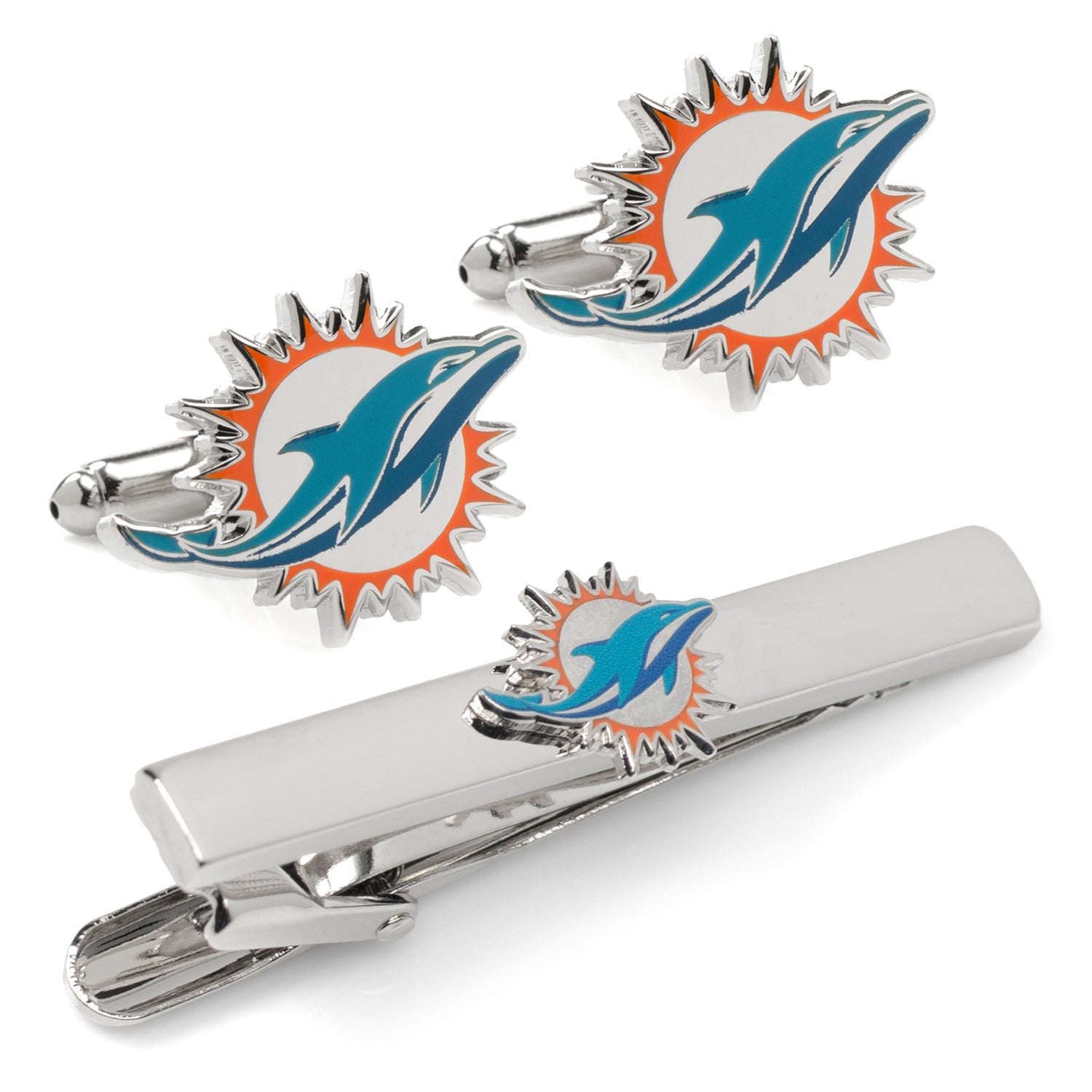 NFL Miami Dolphins Cufflinks and Tie Clip Gift Set401