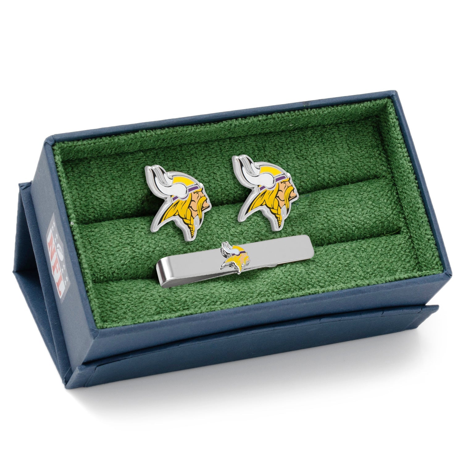 NFL Minnesota Vikings Cufflinks and Tie Clip Gift Set — close-up detail914