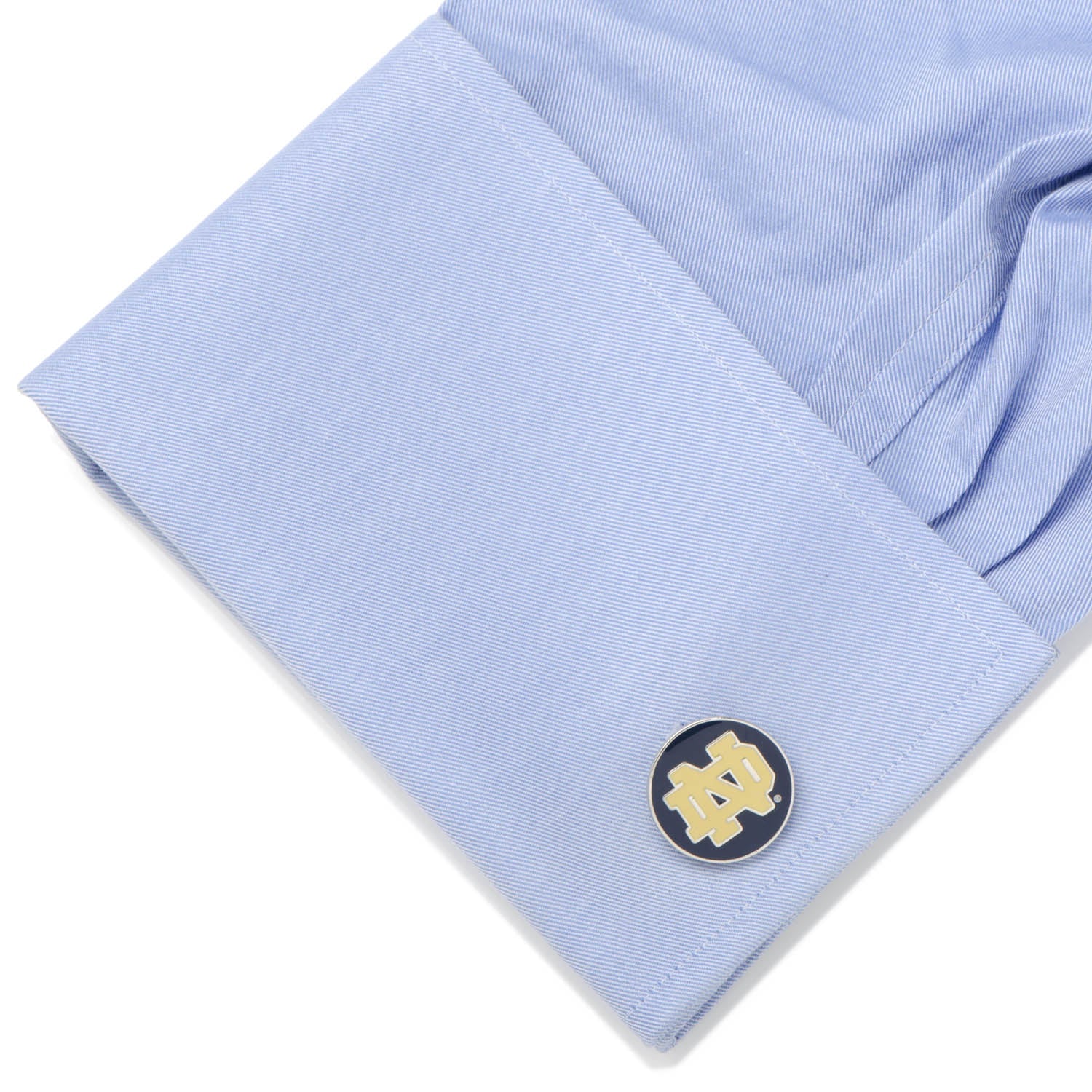 NCAA Notre Dame University Cufflinks — on a shirt cuff483