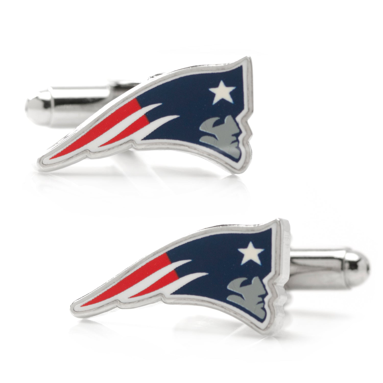 NFL New England Patriots Cufflinks and Tie Clip Gift Set — on a shirt cuff516