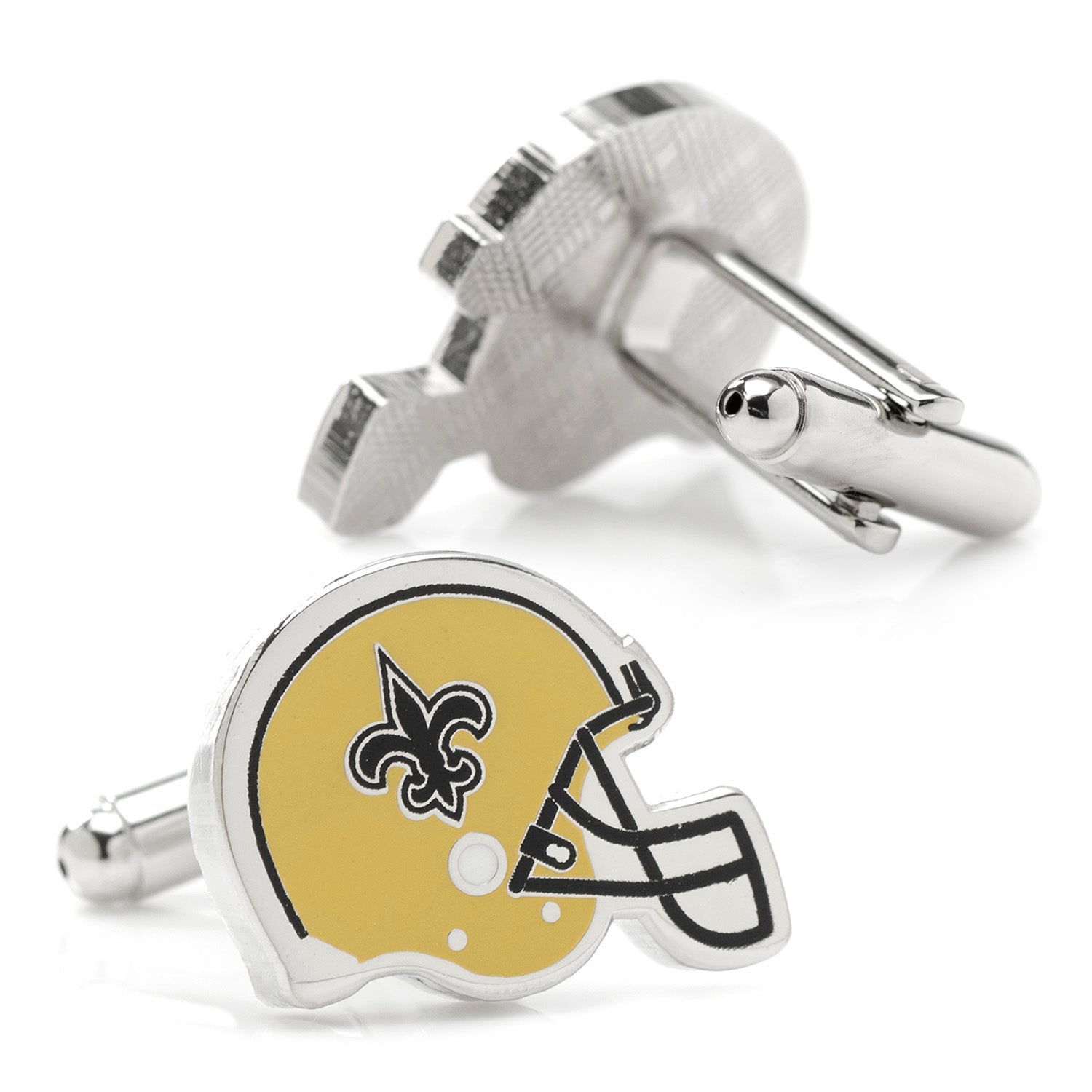 NFL New Orleans Saints Retro Helmet Cufflinks — close-up detail471
