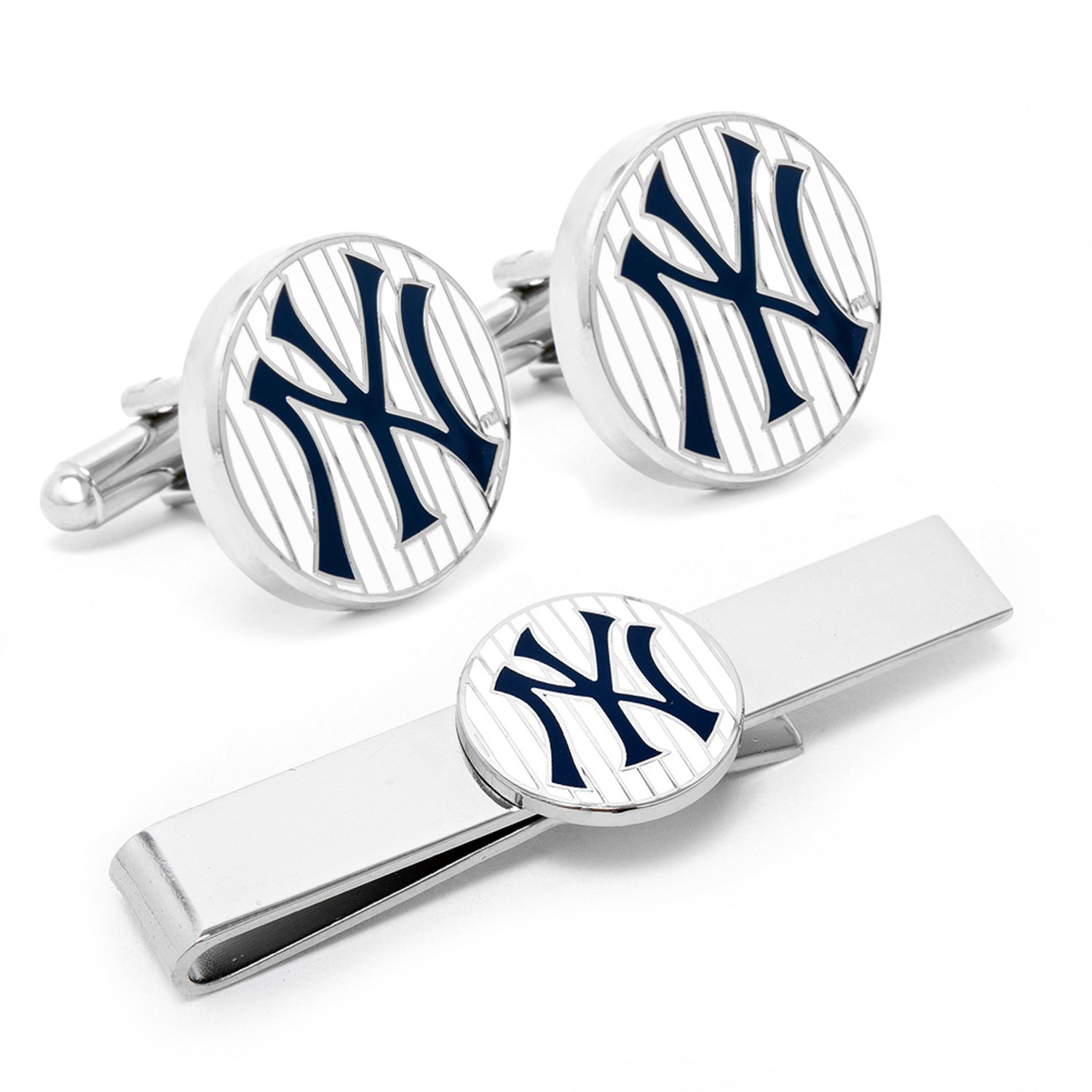 MLB New York Yankees Pinstripe Cufflink and Tie Bar Gift Set915