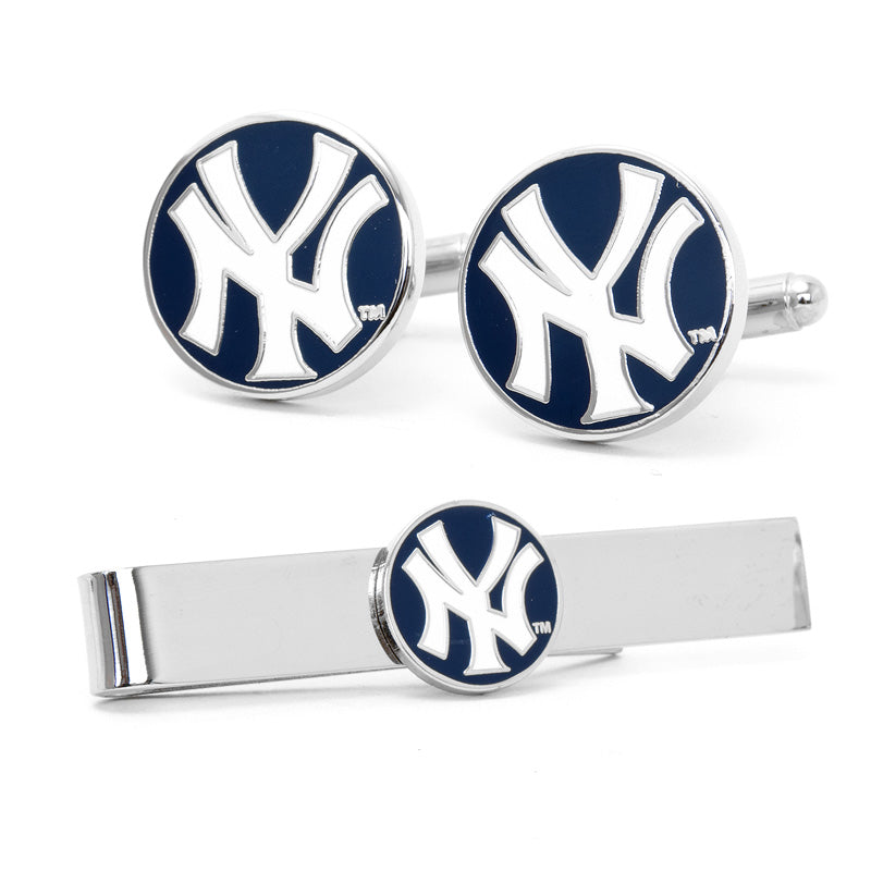 MLB New York Yankees Cufflinks and Tie Bar Gift Set340
