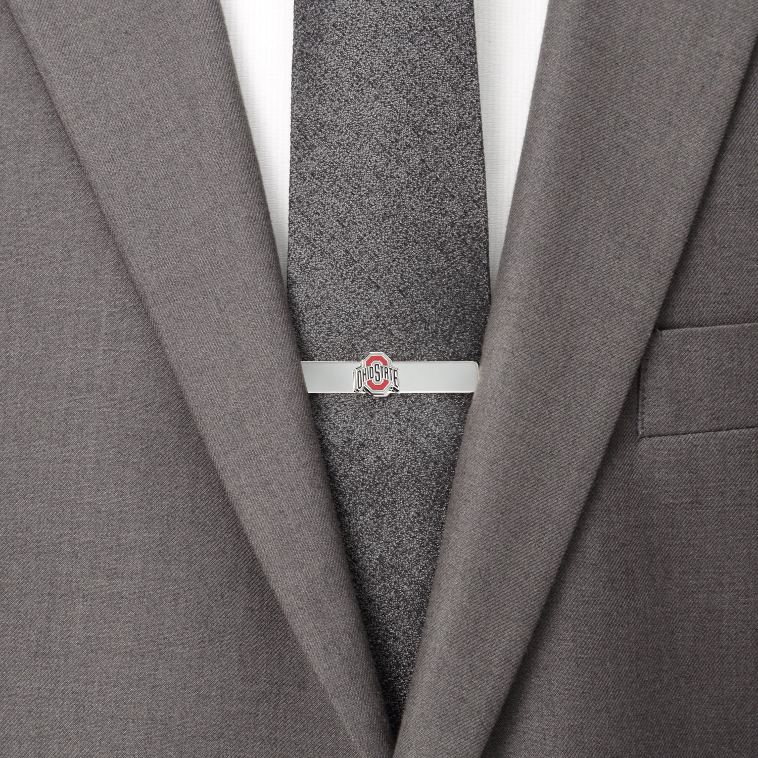 NCAA Ohio State University Cufflinks and Tie Bar Gift Set — on a shirt cuff728