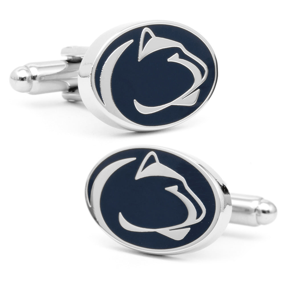 NCAA Penn State University Nittany Cufflinks and Lapel Pin Gift Set — on a shirt cuff905