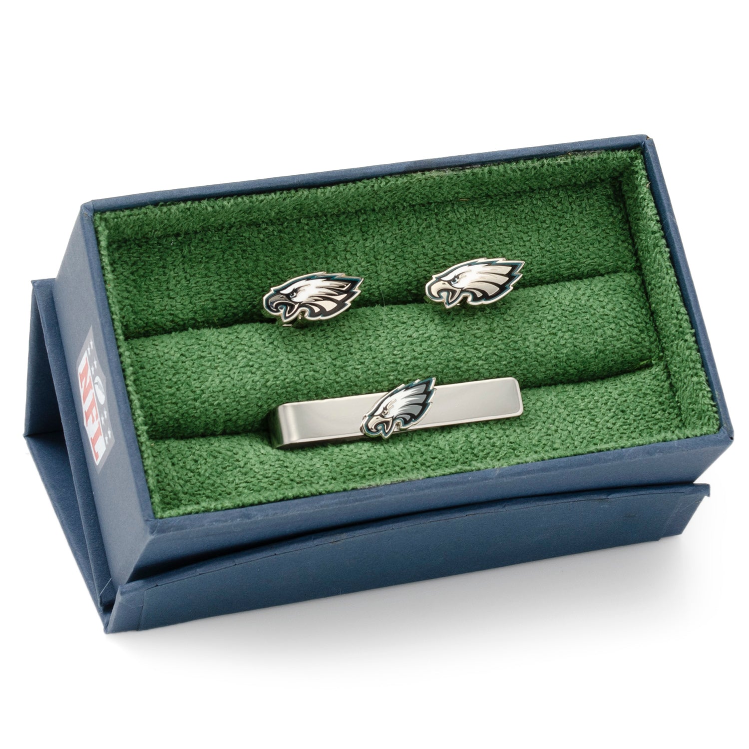 NFL Philadelphia Eagles Cufflinks and Tie Clip Gift Set — close-up detail249