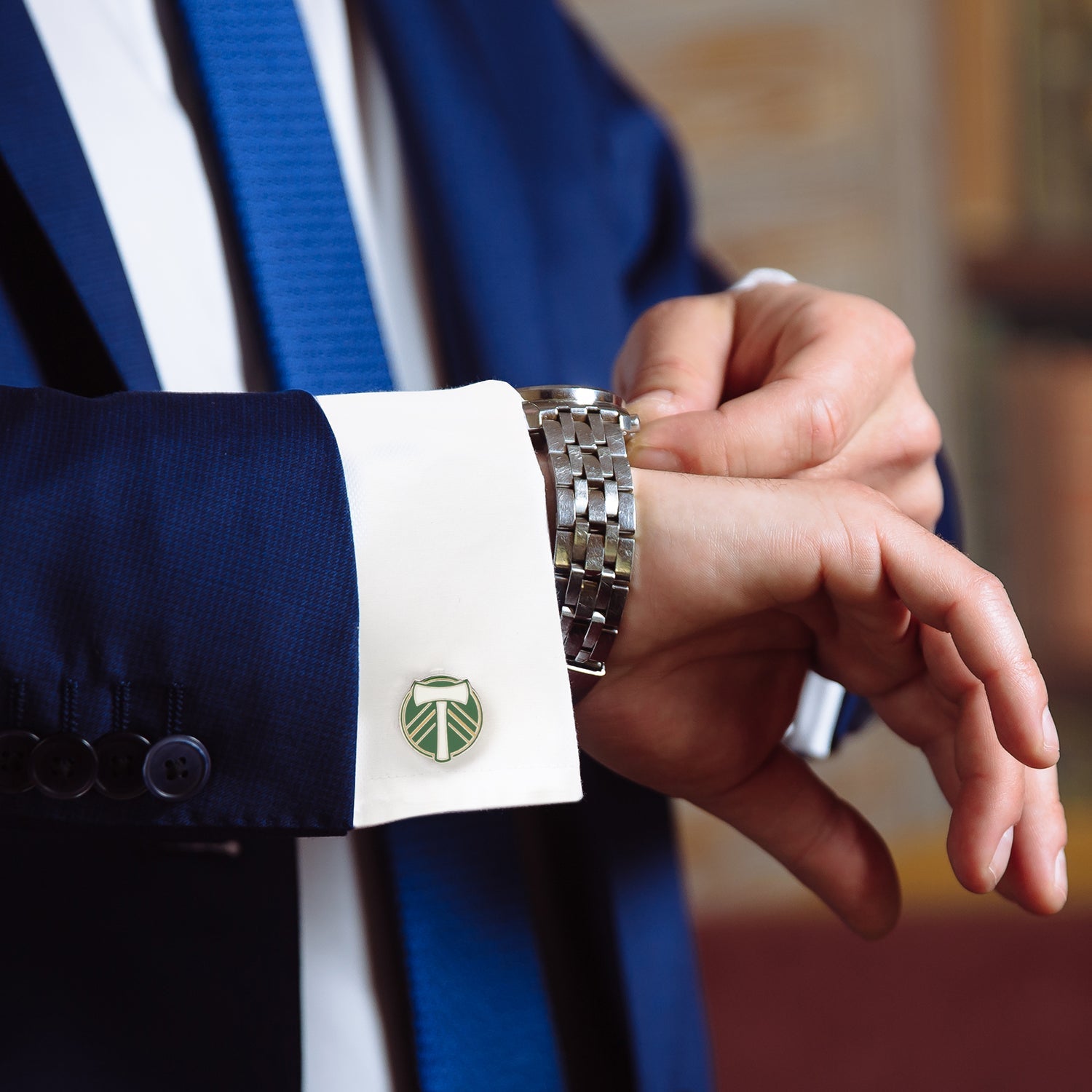 MLS Portland Timbers Cufflinks — close-up detail121