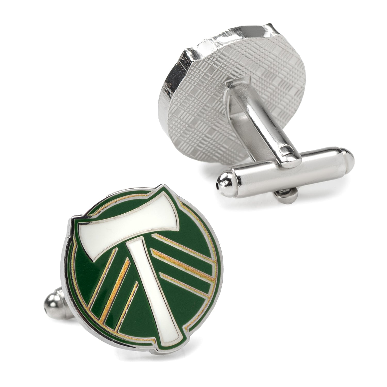 MLS Portland Timbers Cufflinks — on a shirt cuff586
