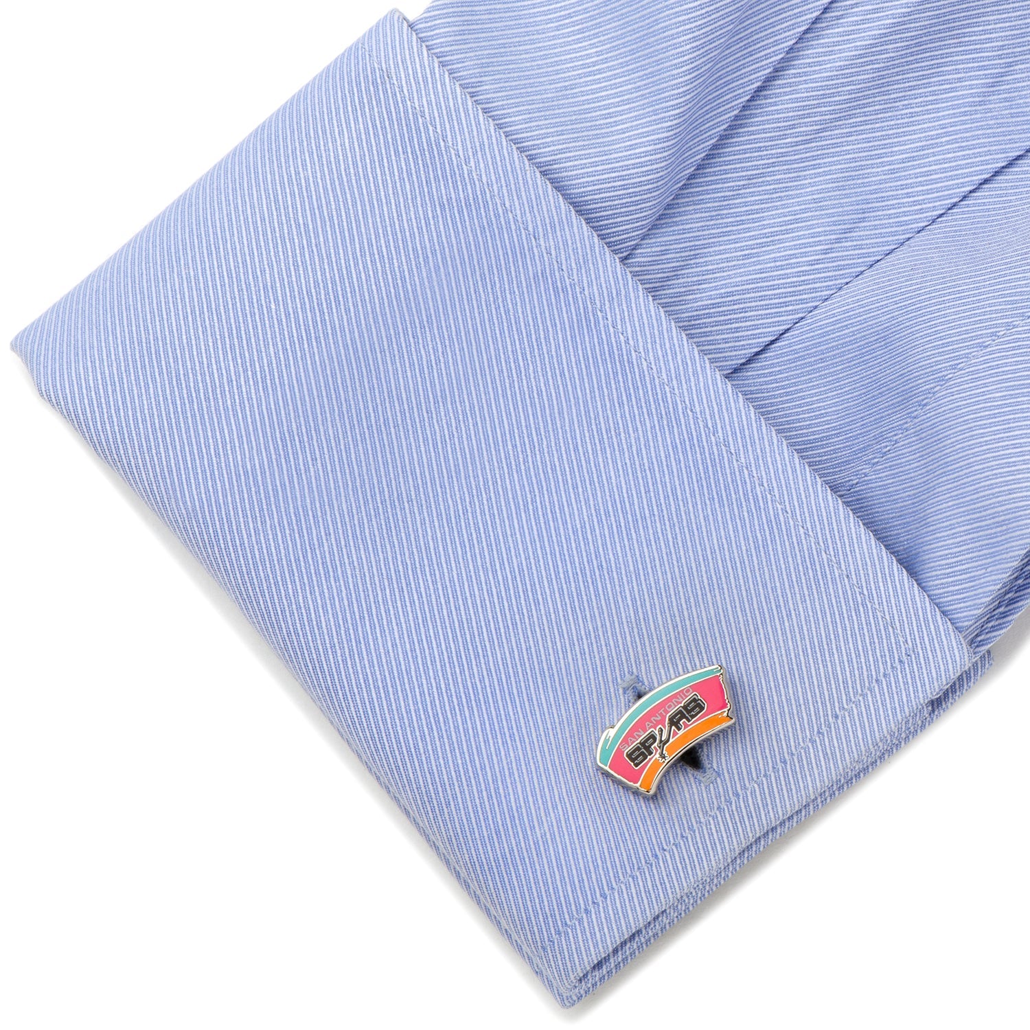 NBA San Antonio Spurs Retro Cufflinks — on a shirt cuff274