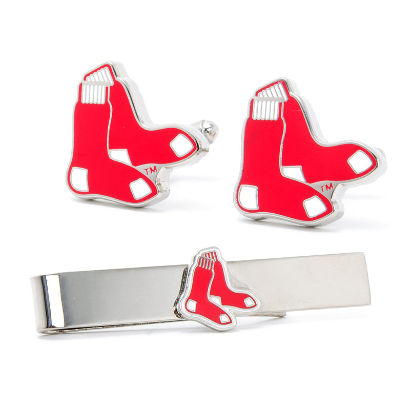 MLB Boston Red Sox Cufflinks and Tie Bar Gift Set596