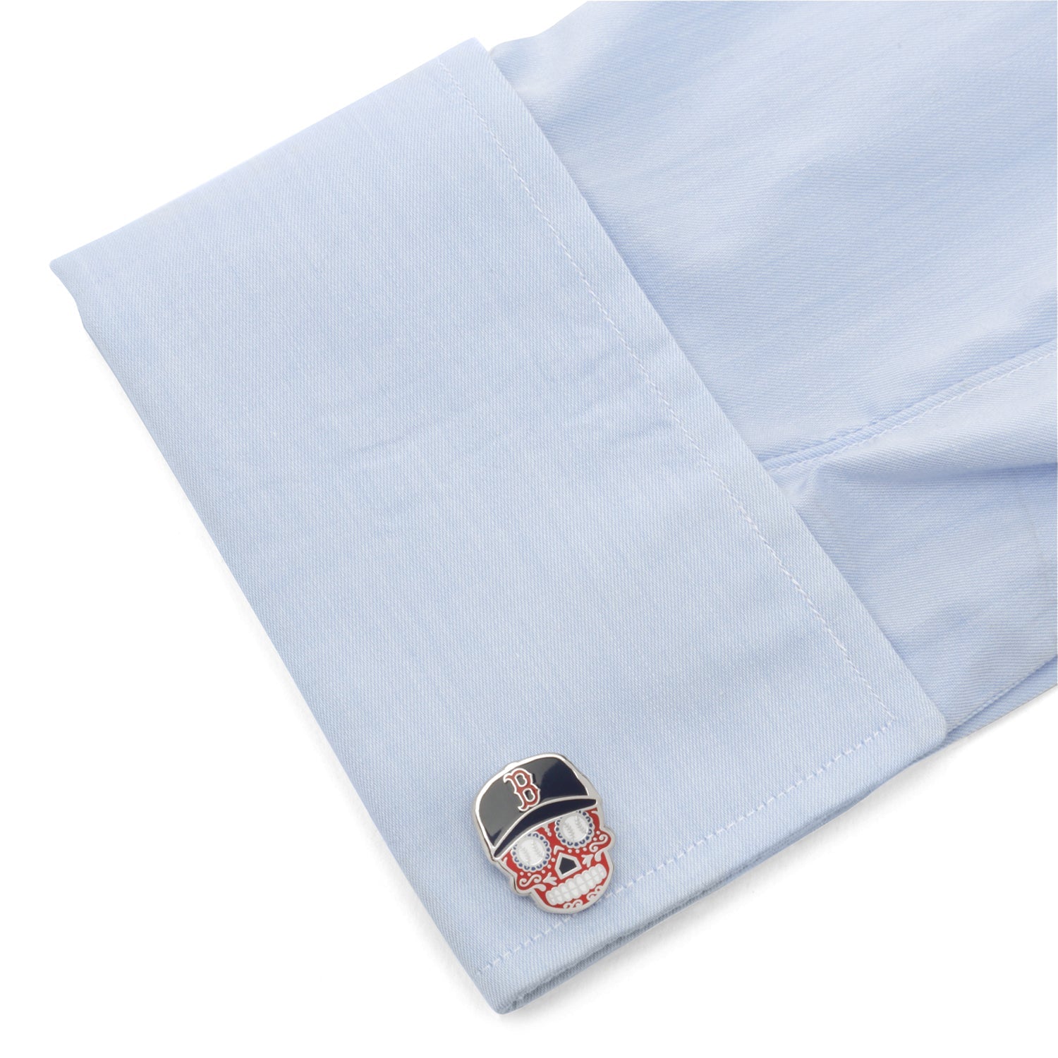 MLB Boston Red Sox Sugar Skull Cufflinks & Lapel Pin Gift Set — gift box942