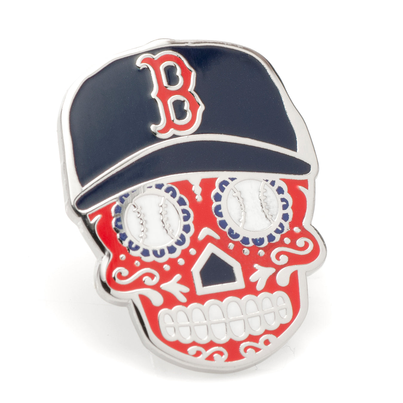 MLB Boston Red Sox Sugar Skull Cufflinks & Lapel Pin Gift Set — view 6143