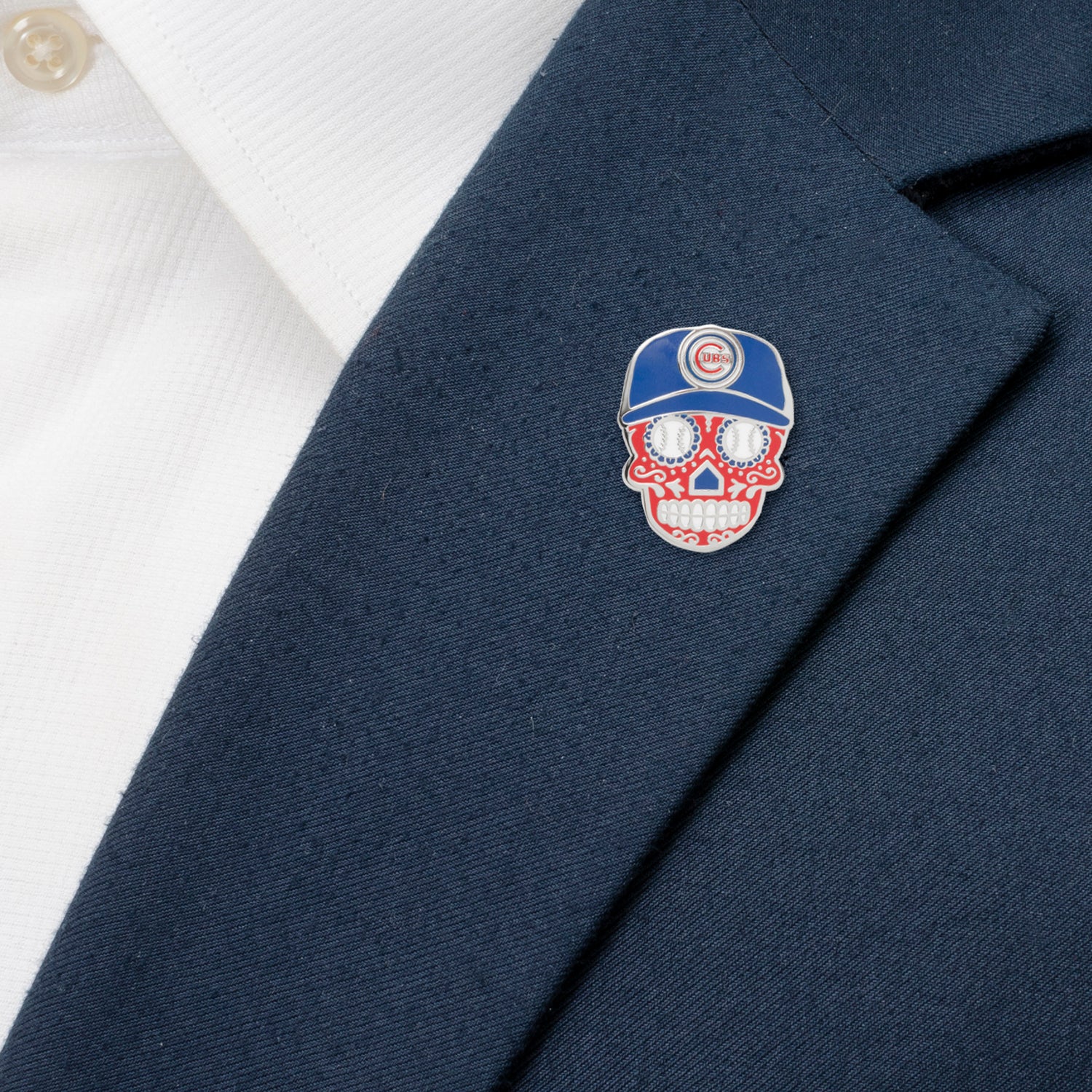 MLB Chicago Cubs Sugar Skull Lapel Pin221