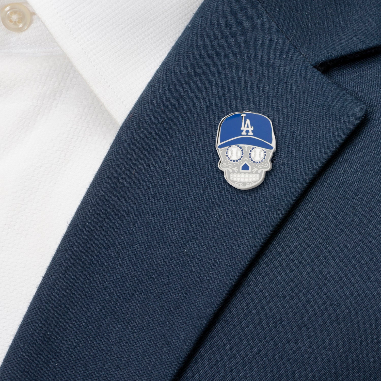 MLB LA Dodgers Sugar Skull Cufflinks & Lapel Pin Gift Set — view 7345