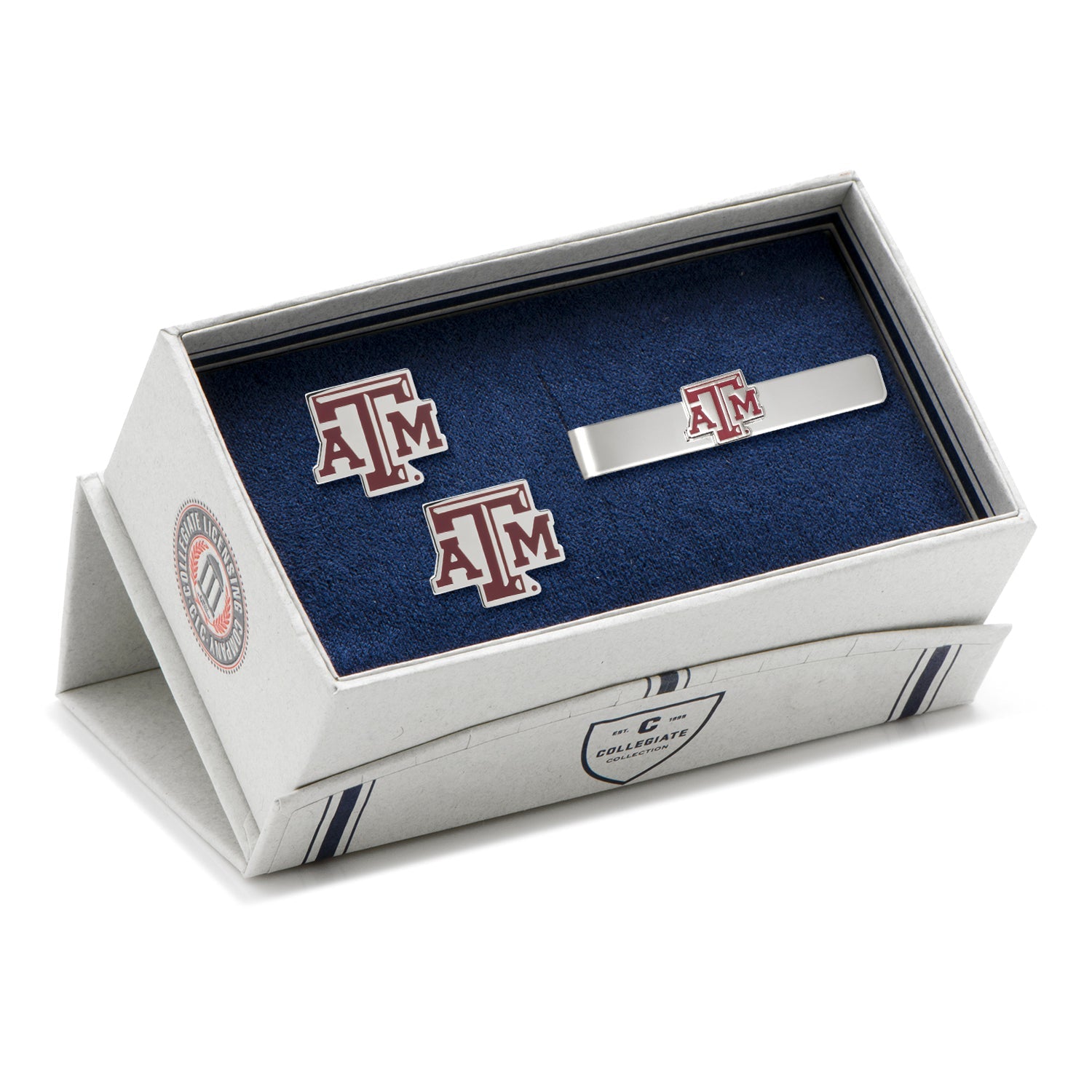 NCAA Texas A&amp;M Aggies Cufflinks and Tie Bar Gift Set — close-up detail810