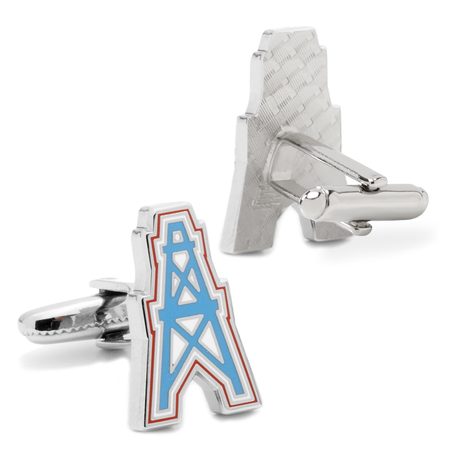 NFL Houston Oilers Vintage Cufflinks — close-up detail555