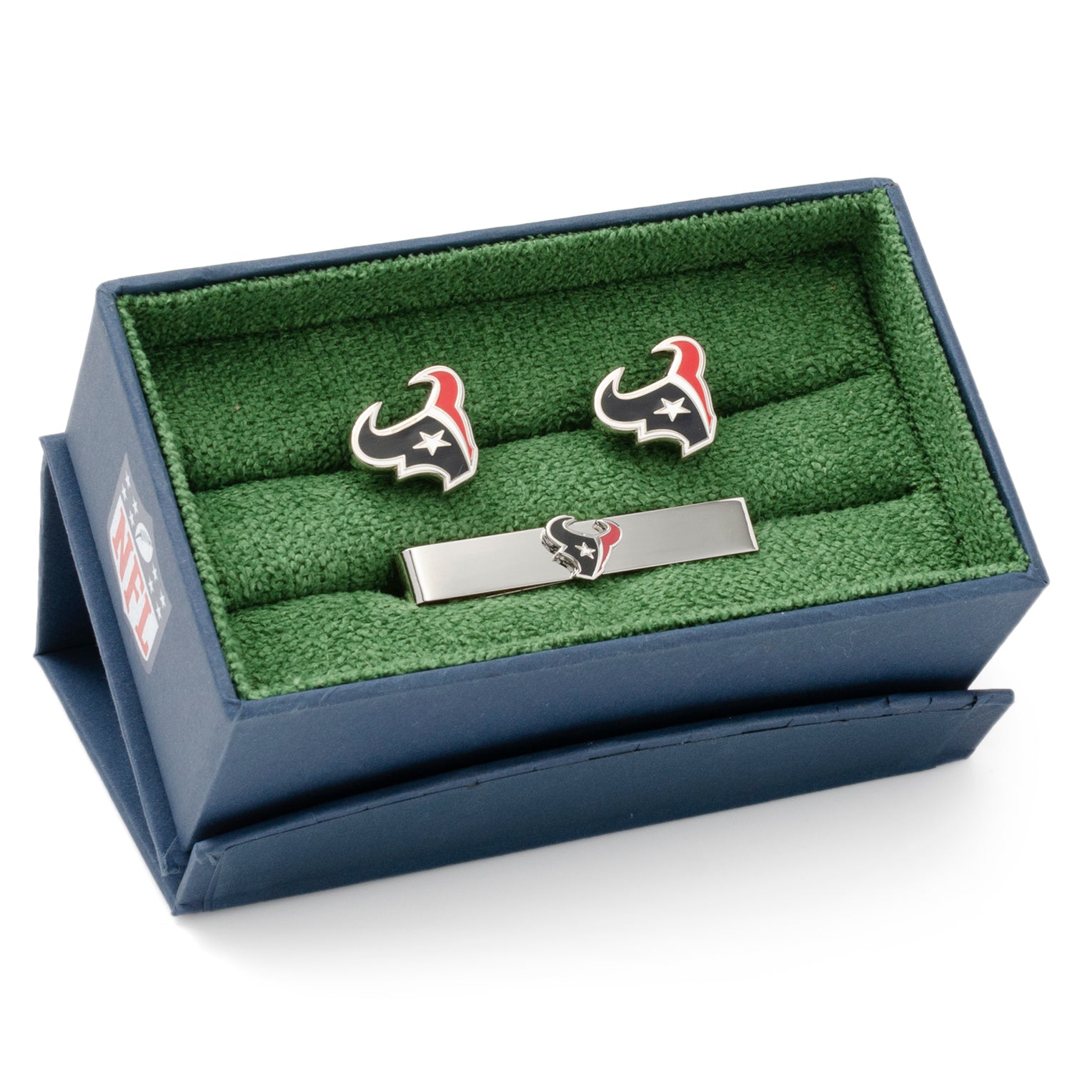 NFL Houston Texans Cufflinks and Tie Clip Gift Set — close-up detail127