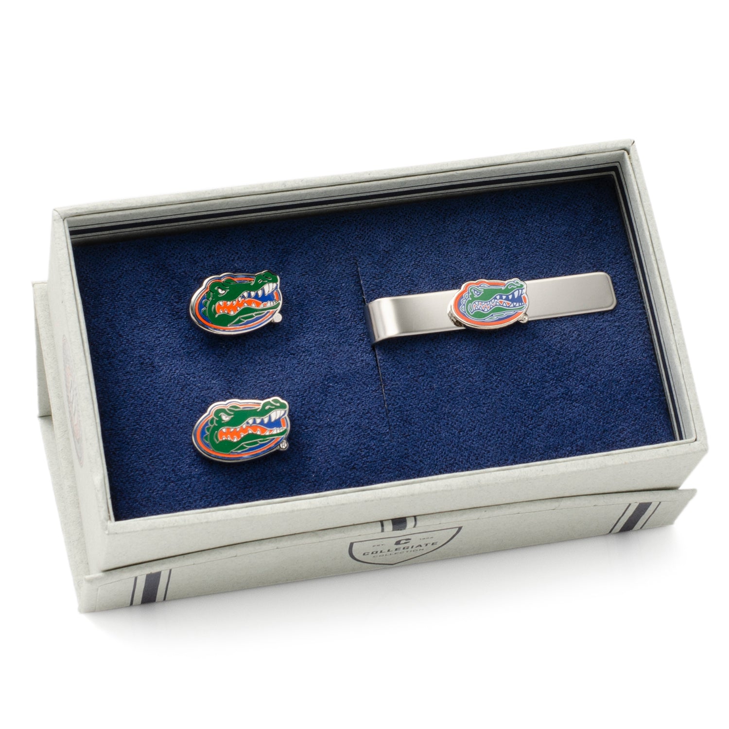 NCAA University of Florida Cufflinks and Tie Bar Gift Set — close-up detail750