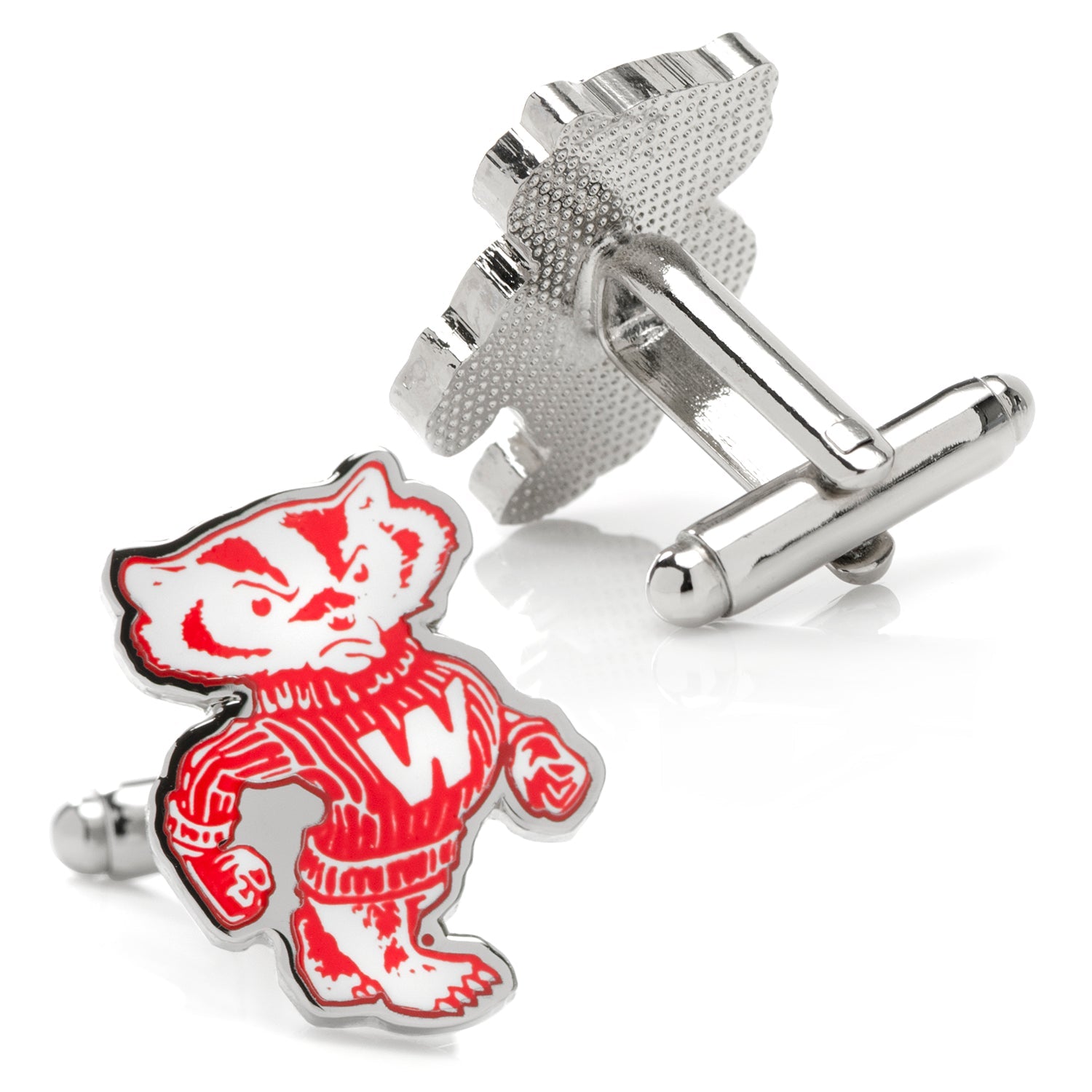 NCAA University of Wisconsin Badgers Throwback Cufflinks — close-up detail344