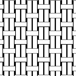 Woven pattern of black and white lines