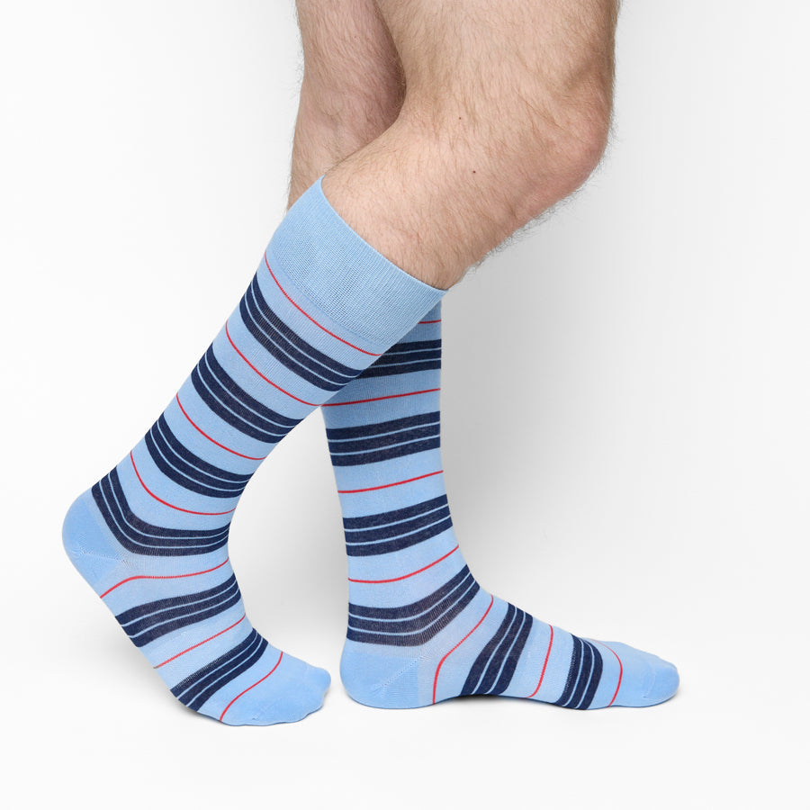 Powder Triple Stripe Dress Socks232