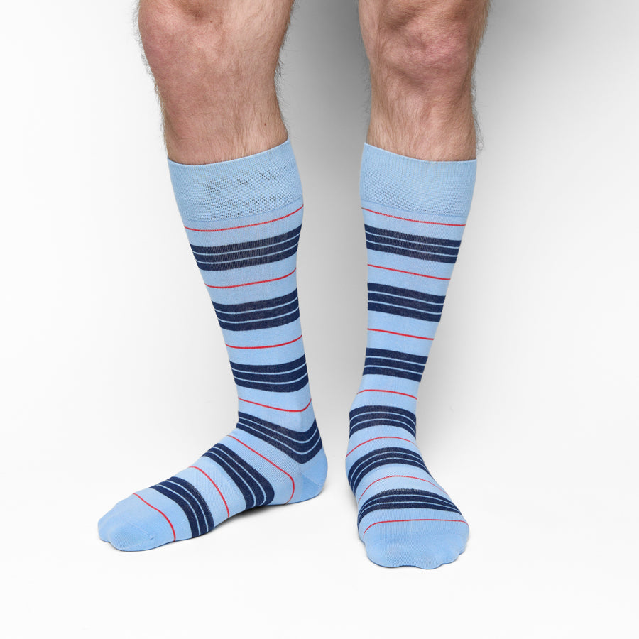 Powder Triple Stripe Dress Socks511