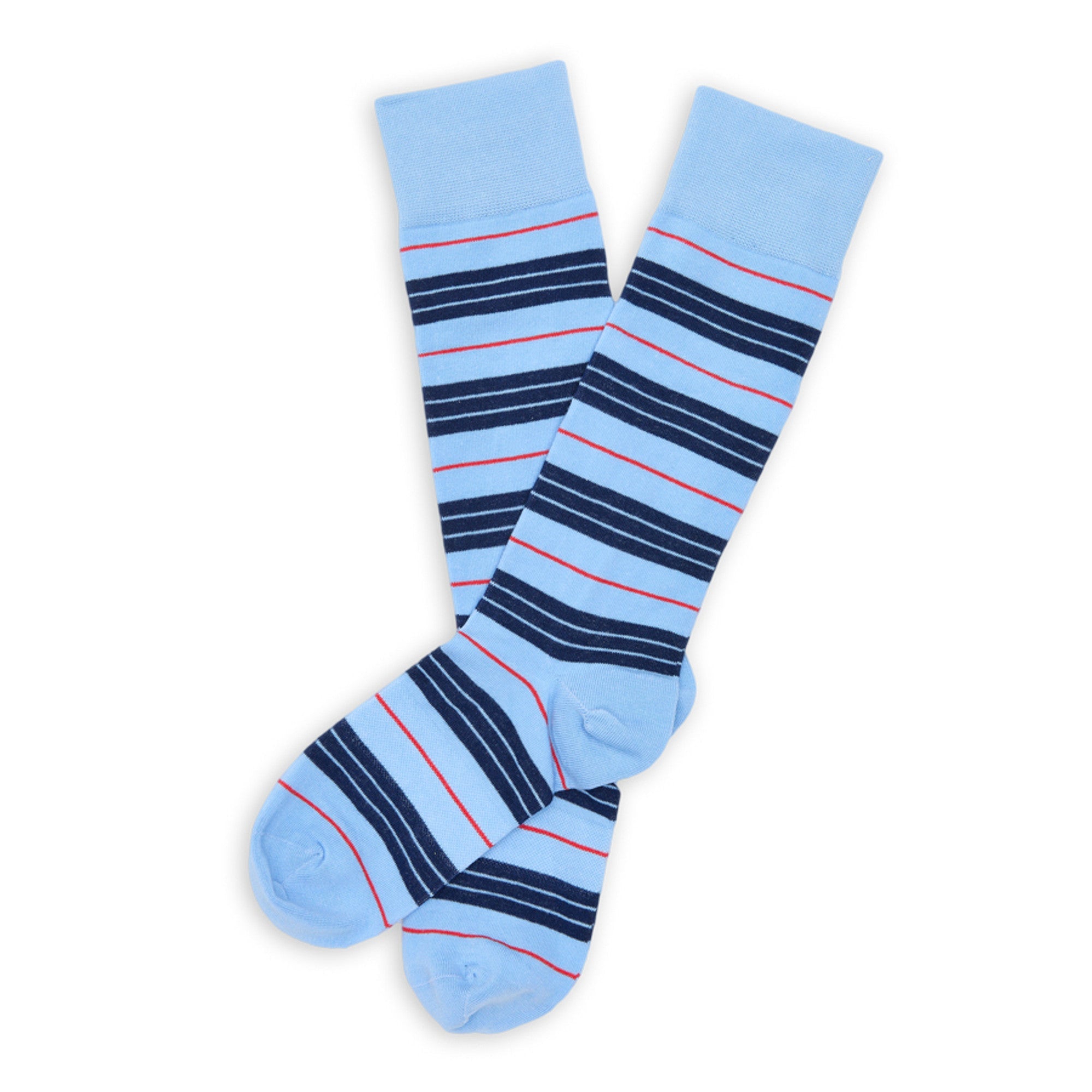 Powder Triple Stripe Dress Socks786