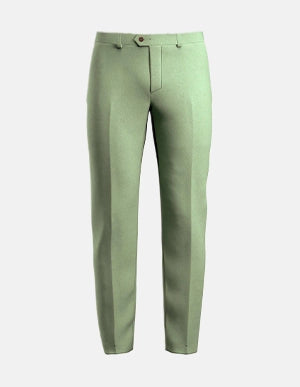 Mint Green Linen Blend Pants - SARTORO Mint Green Linen Blend Pants - SARTORO