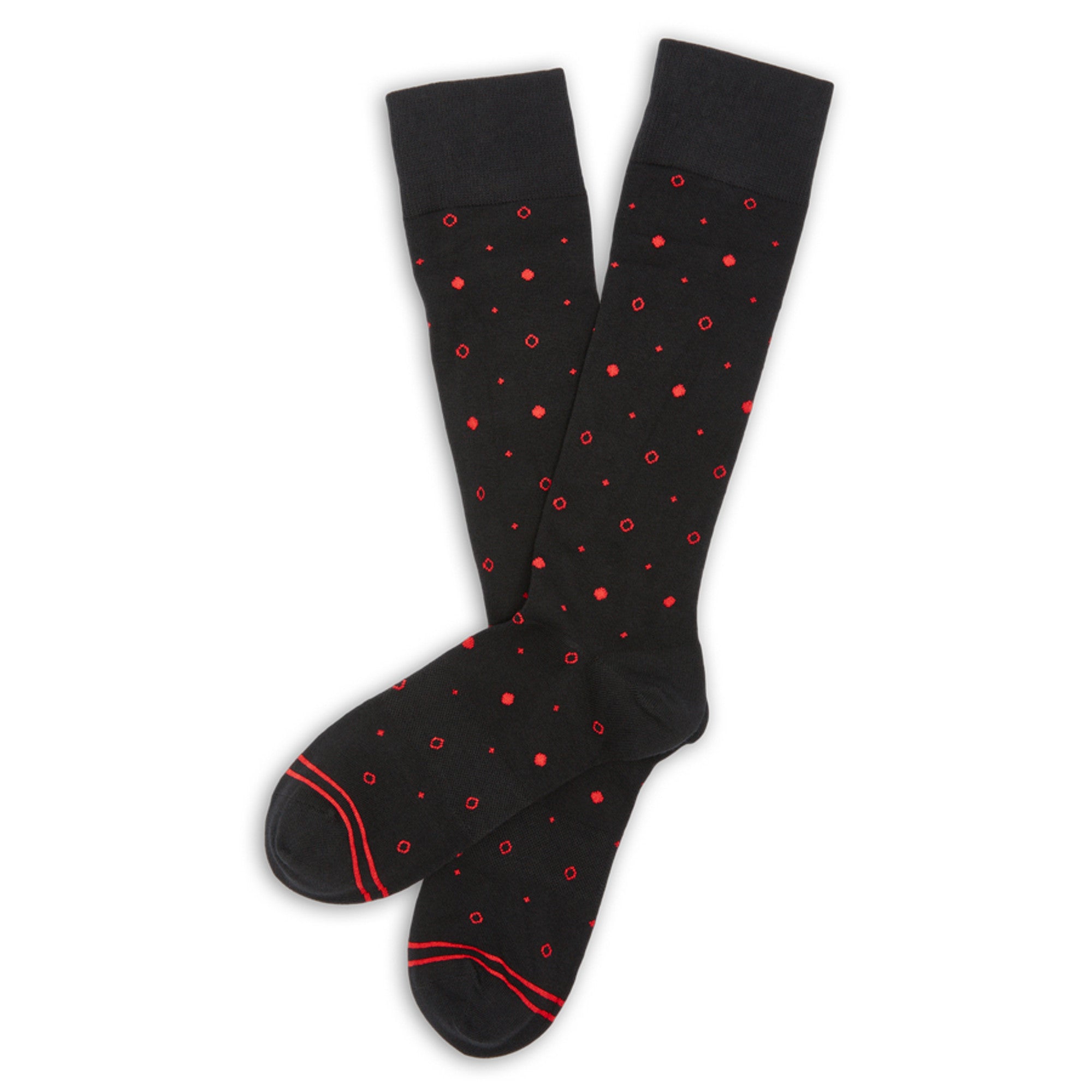  Black Mixed Dot Dress Socks52