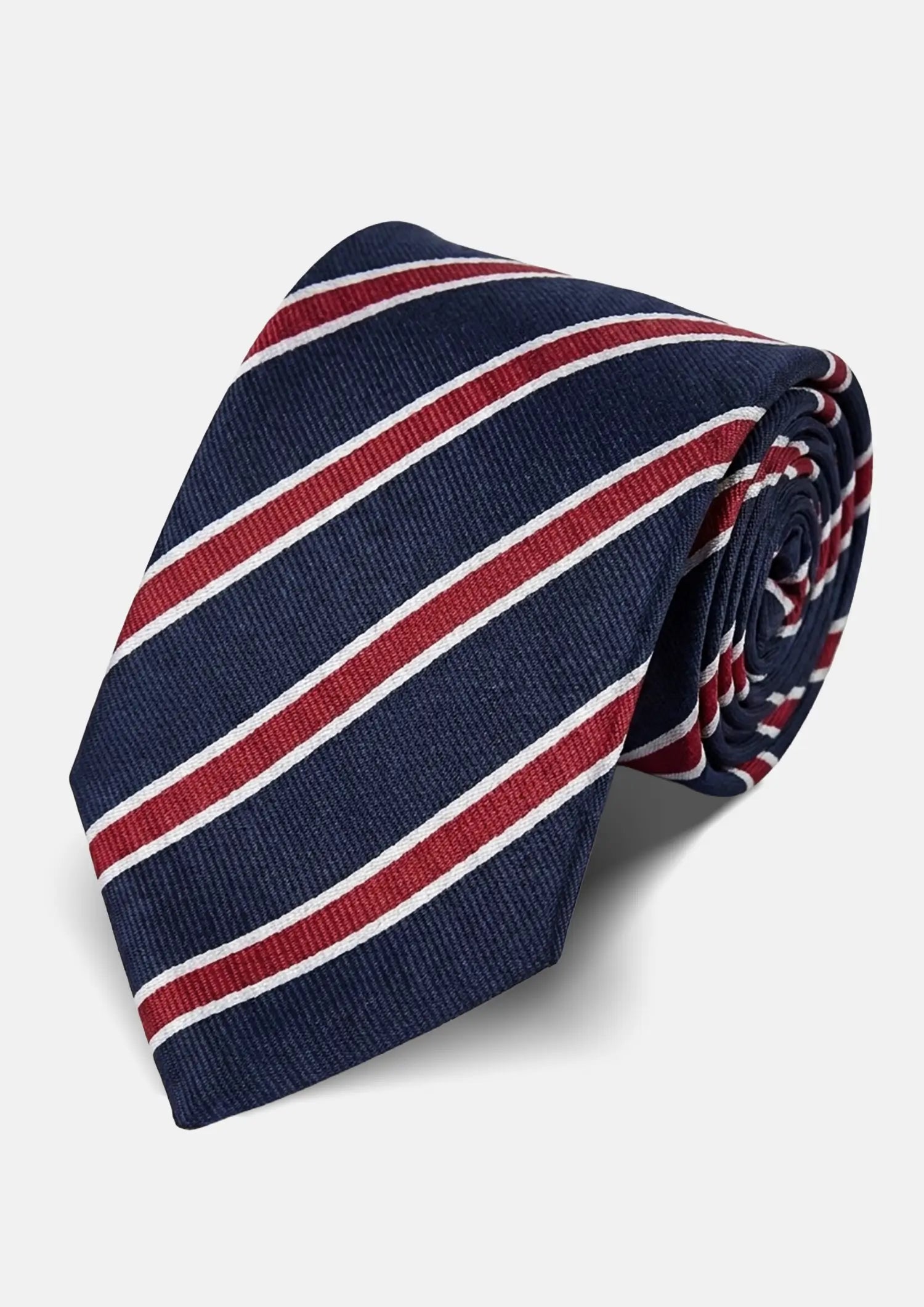 Navy Red Bordered Stripe Tie395