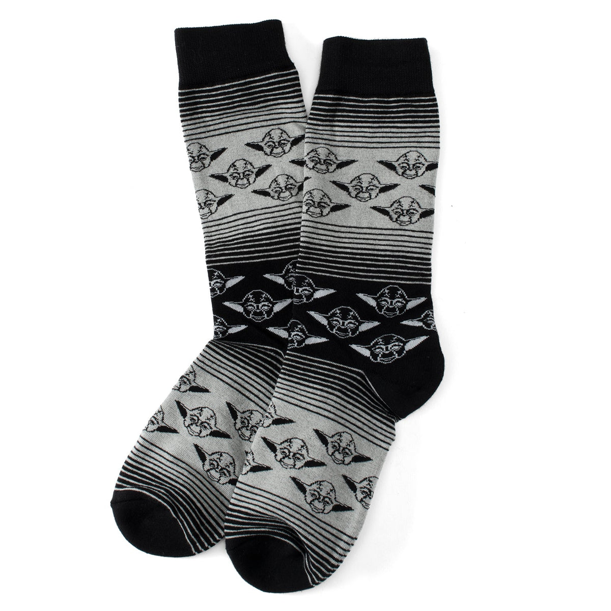 Star Wars Yoda Green, Gray, and Black Ombre Dress Socks and Jedi Crest Lapel Pin Gift Set855
