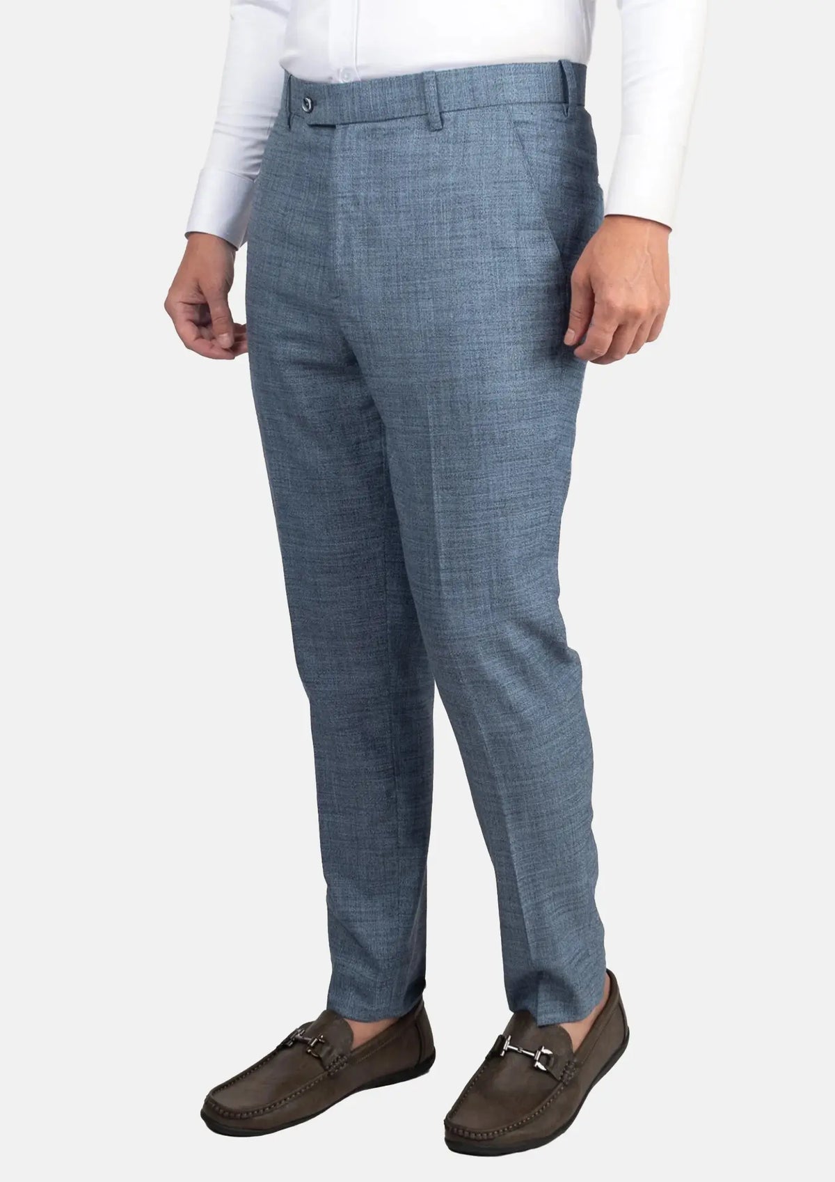 Mid Blue Hopsack Pants209
