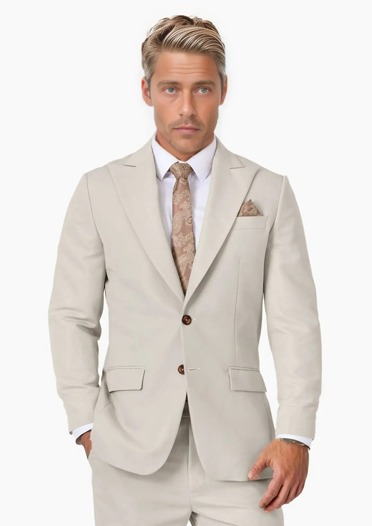 Hudson Ivory Cotton Suit603