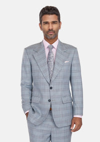 Polo Blue Glen Plaid Bamboo Suit
