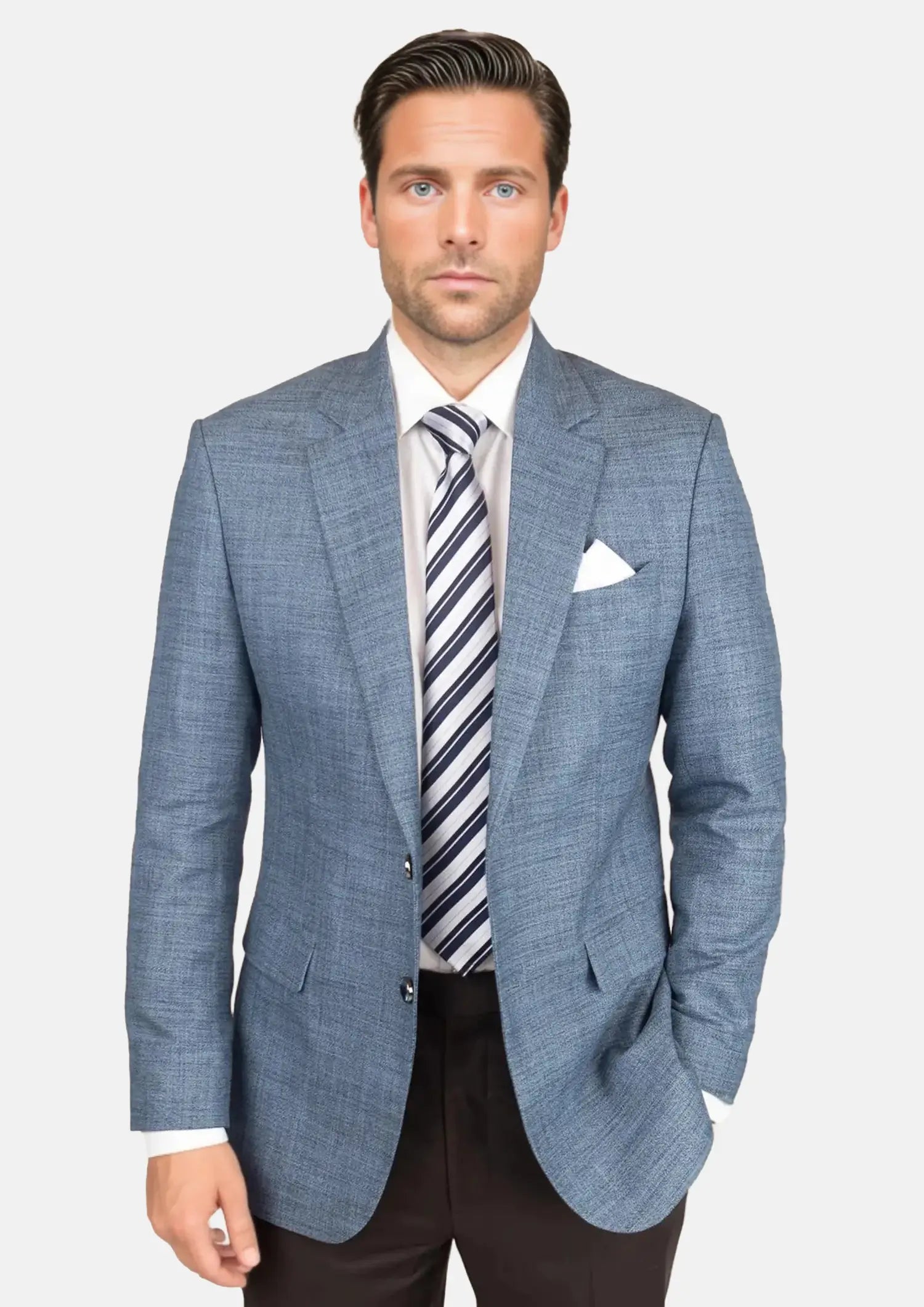 Astor Mid Blue Hopsack Jacket64