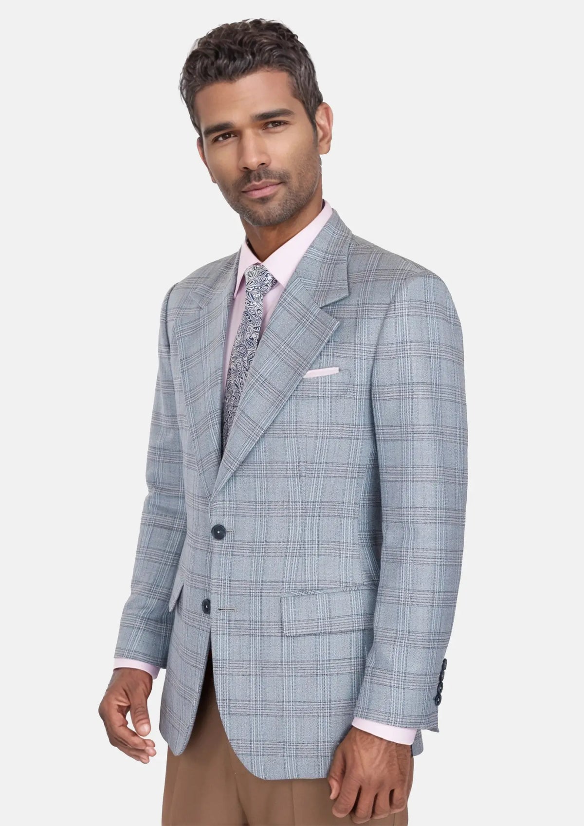 Polo Blue Glen Plaid Bamboo Jacket415