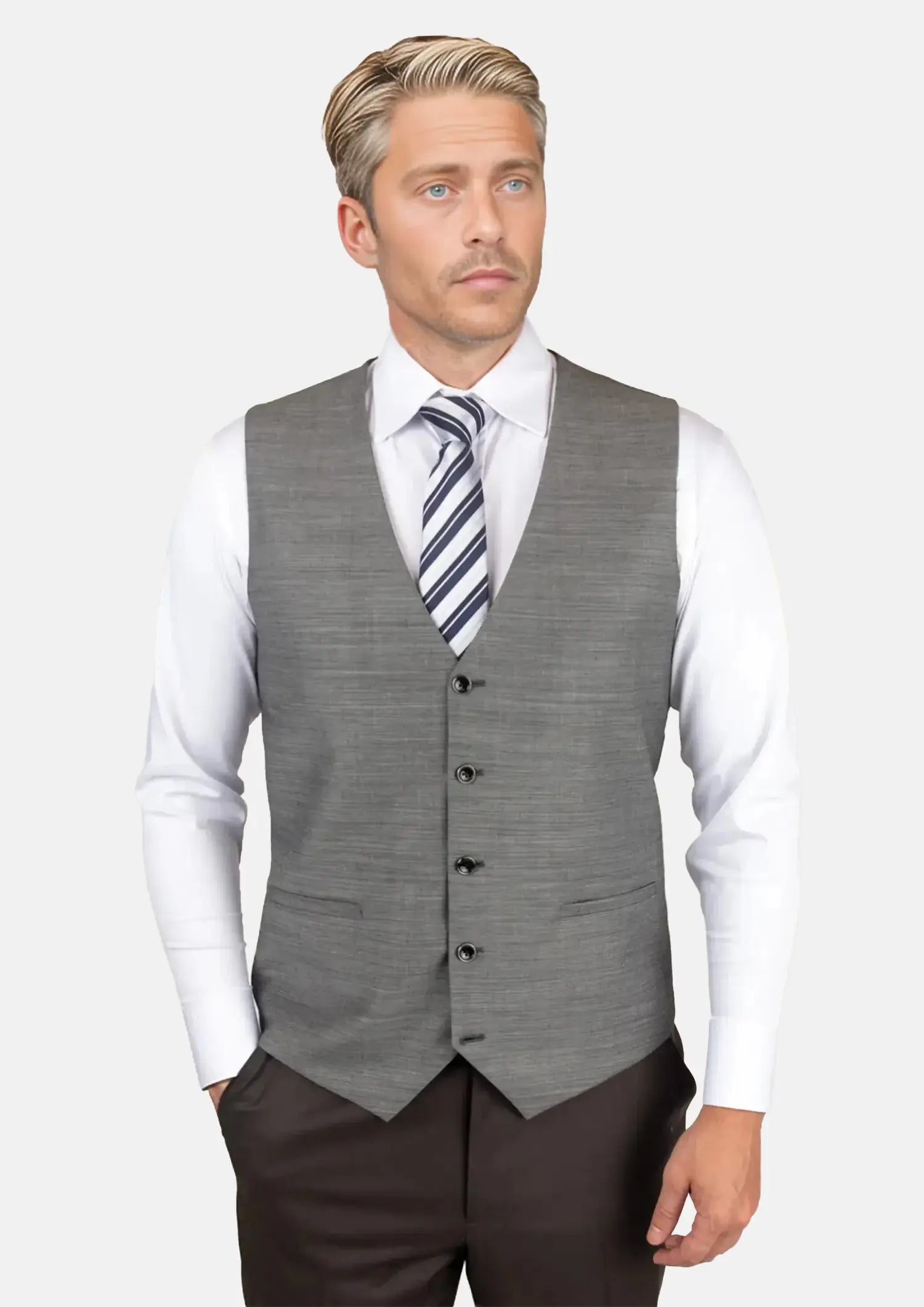 Granite Grey Birdseye Vest42