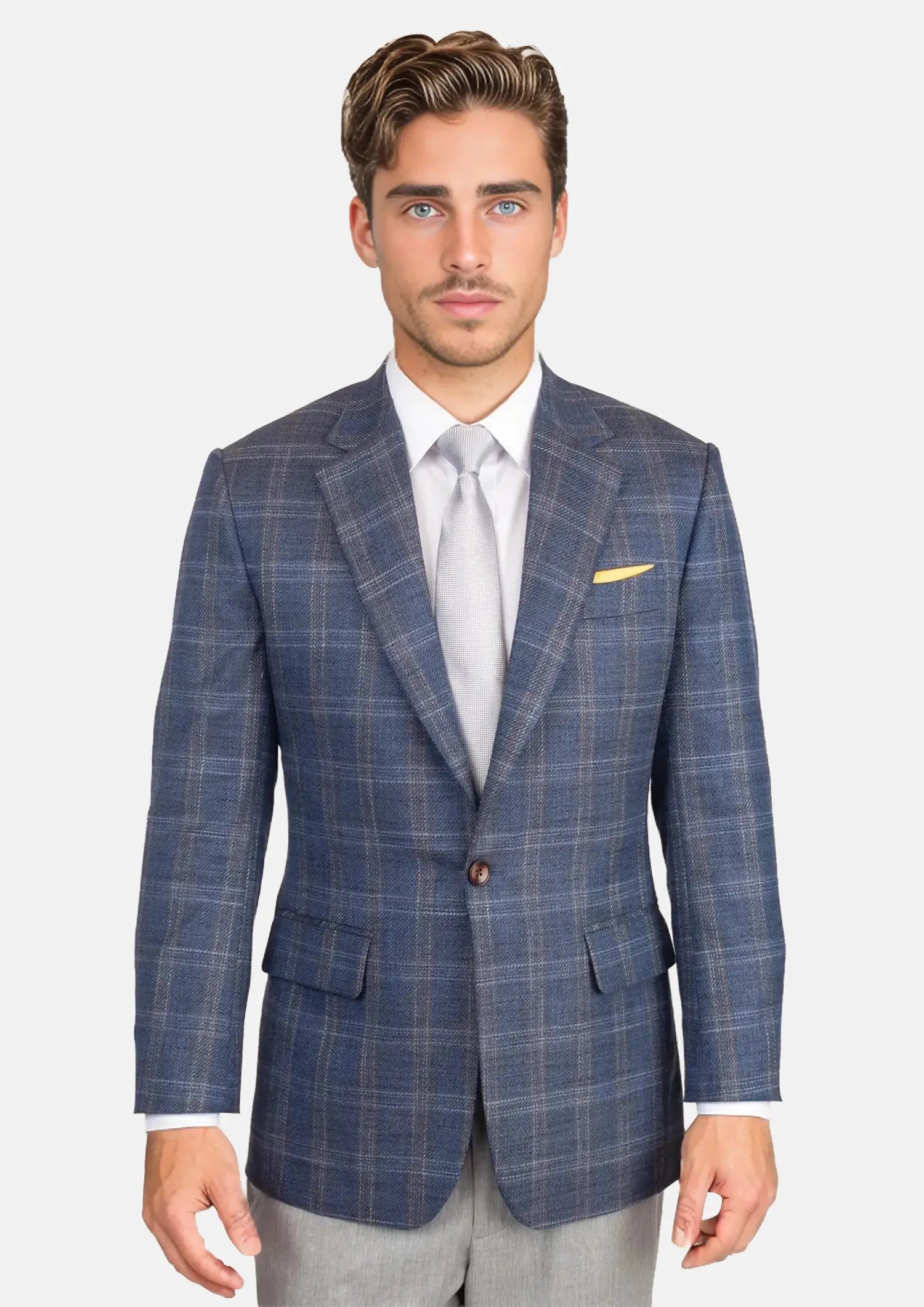 Deep Cobalt Blue Plaid Jacket333