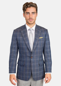 Deep Cobalt Blue Plaid Jacket