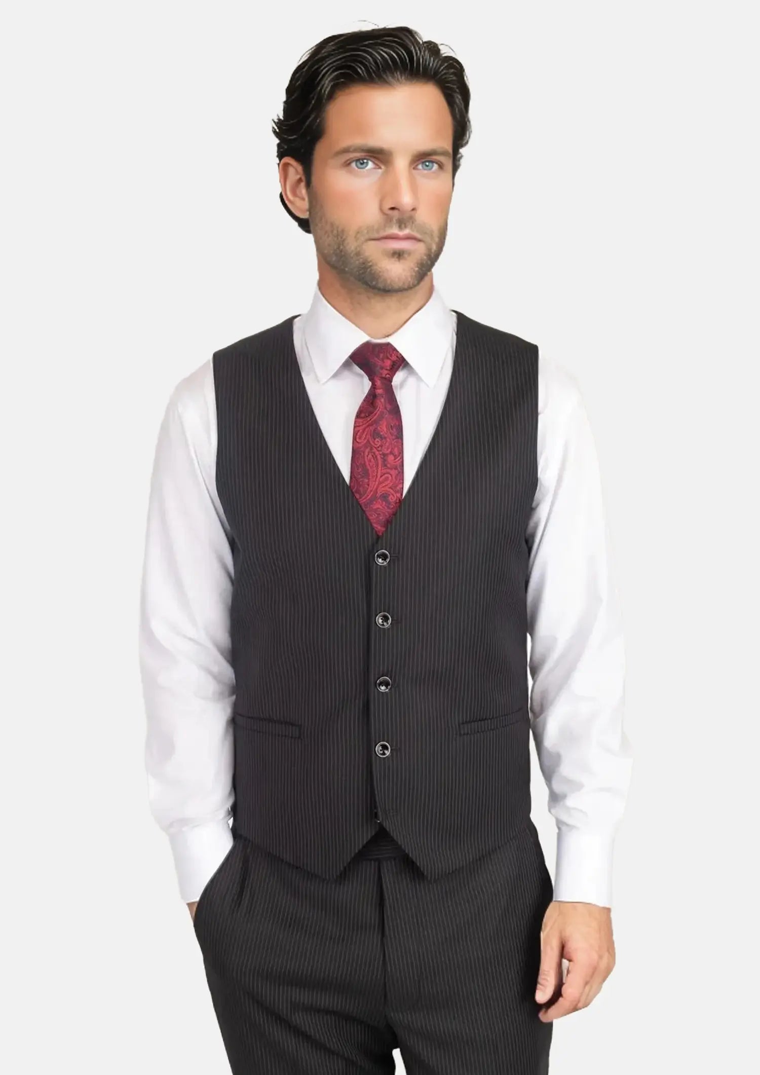 Black Pinstripe Vest139
