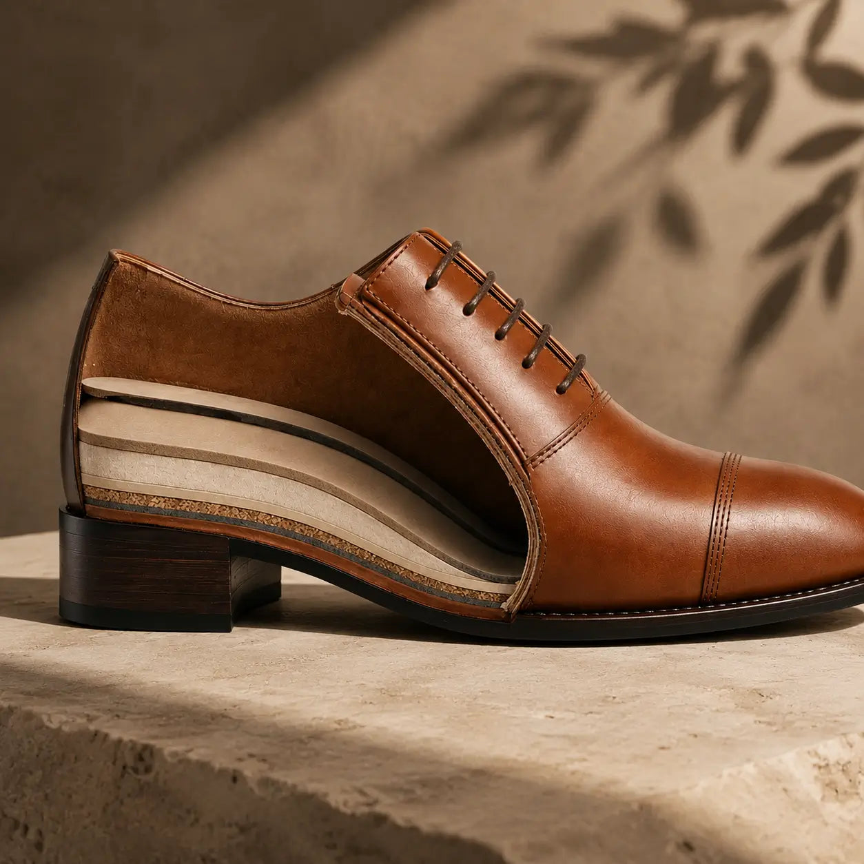 inner view of the tall men shoes construction to provide elevated height349