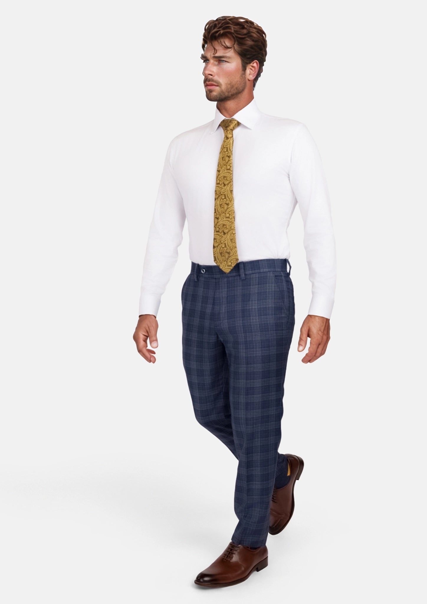 Admiral Navy Checked Pants
