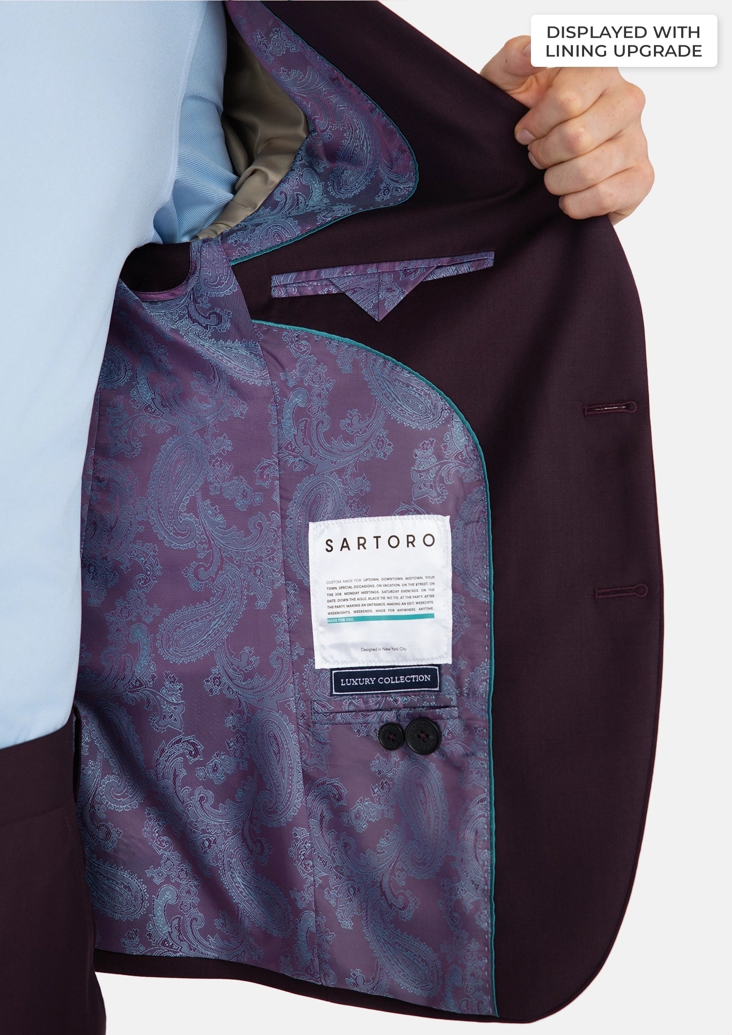 Obsidian Purple Italian Wool Suit