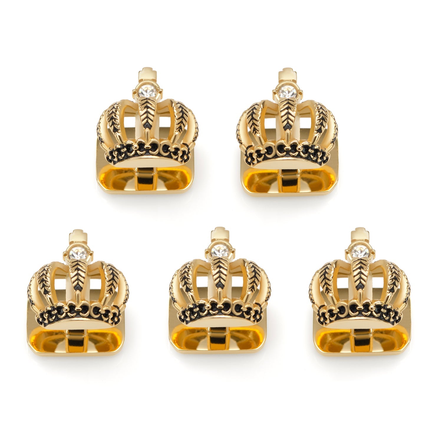 VDP 3D Crown Royal Gold Stainless Studs746