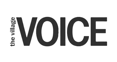Logo of 'the village VOICE' on a white background400