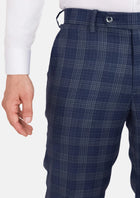 Admiral Navy Checked Pants - SARTORO209