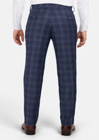 Admiral Navy Checked Pants - SARTORO971