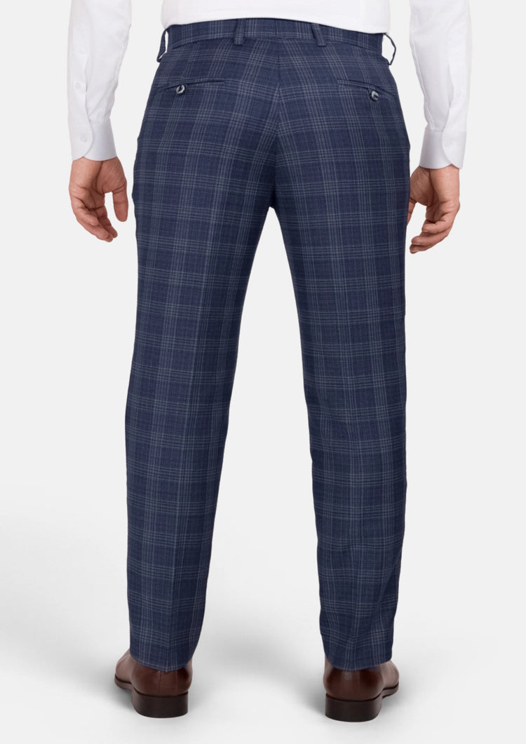 Admiral Navy Checked Pants - SARTORO906